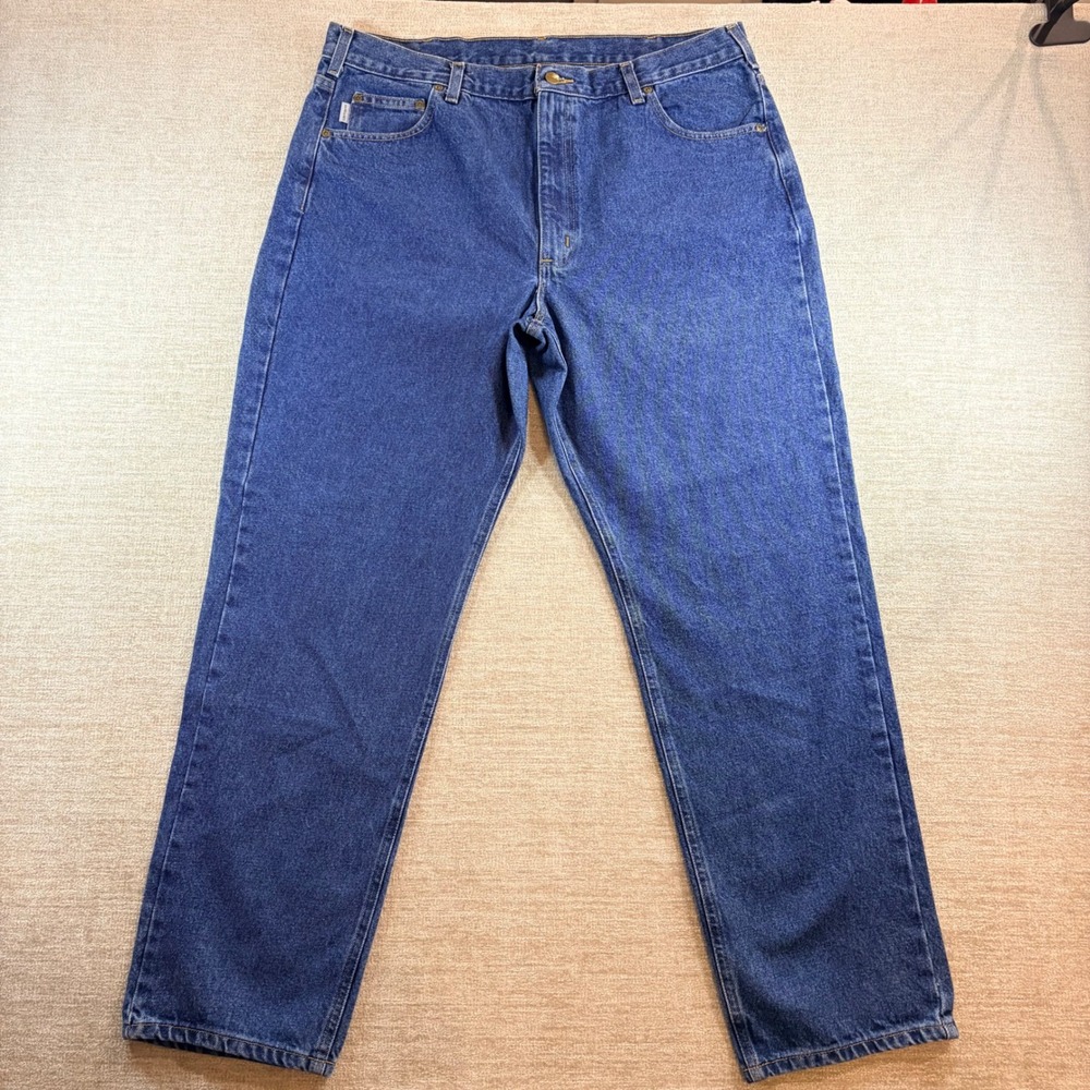 Carhartt B18 DST Traditional Fit Jeans Mens 40x32 Dark Stone Blue Denim Workwear - Picture 8 of 16